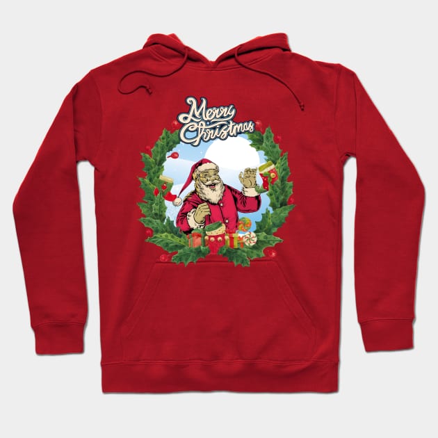 happy retro santa Hoodie by Rossla Designs